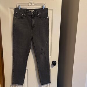 Women's Gray Jeans madewell straight leg raw him